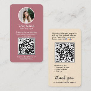 Google Review Zakelijke Kaart met Foto en QR-code Visitekaartje