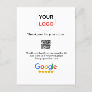 Google review zakelijke logo Scan QR review Briefkaart