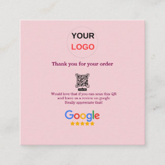Google review zakelijke logo Scan QR review Vierkante Visitekaartje