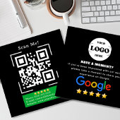 Google Review Zwart Vierkante Visitekaartje