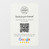 Google-Reviewen | Bedrijfs Review Verband QR Grijs Raamsticker (Vel)