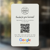 Google-Reviewen | Bedrijfs Review Verband QR Grijs Raamsticker
