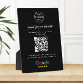Google Reviewen Business Rating Link QR Code Black Fotoplaat