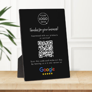 Google Reviewen Business Rating Link QR Code Black Fotoplaat