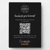 Google Reviewen Business Rating Link QR Code Black Fotoplaat (voorkant)