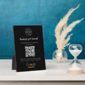 Google Reviewen Business Rating Link QR Code Black Fotoplaat (Zijkant)