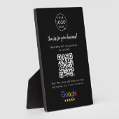 Google Reviewen Business Rating Link QR Code Black Fotoplaat (Zijkant)