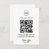 Google Reviewen Business Rating Link QR Code Black Informatiekaartje (Voorkant / Achterkant)