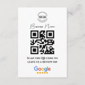 Google Reviewen Business Rating Link QR Code Black Informatiekaartje (Voorkant)