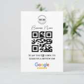 Google Reviewen Business Rating Link QR Code Black Informatiekaartje (Staand voorkant)