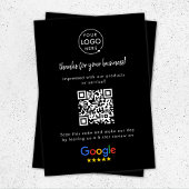 Google Reviewen Business Rating Link QR Code Black Informatiekaartje