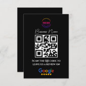 Google Reviewen Business Rating Link QR Code Black Informatiekaartje (Voorkant / Achterkant)