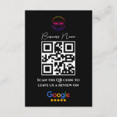 Google Reviewen Business Rating Link QR Code Black Informatiekaartje (Voorkant)