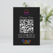 Google Reviewen Business Rating Link QR Code Black Informatiekaartje (Staand voorkant)