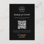 Google Reviewen Business Rating Link QR Code Black Informatiekaartje (Voorkant)
