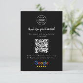 Google Reviewen Business Rating Link QR Code Black Informatiekaartje (Staand voorkant)
