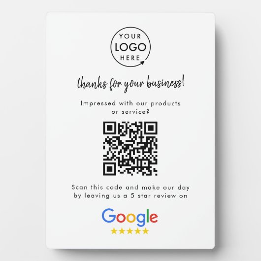 Google-Reviewen | Business Review Link QR Code Fotoplaat (voorkant)