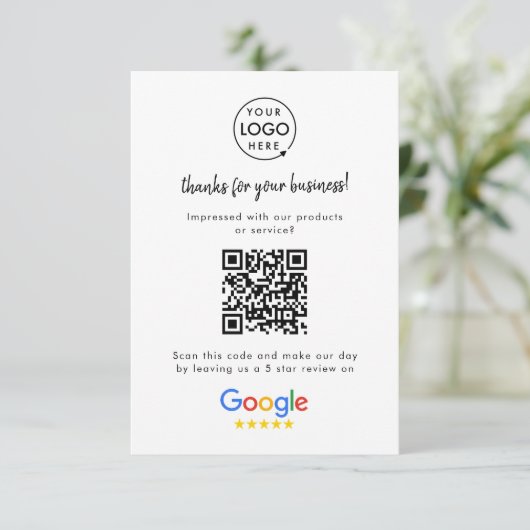 Google-Reviewen | Business Review Link QR Code Informatiekaartje (Staand voorkant)