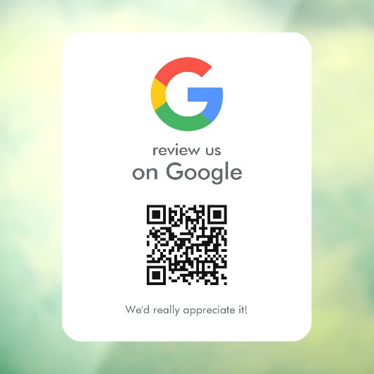 Google-Reviewen | Business Review Link QR Code Raamsticker (Vel 3)