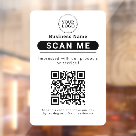 Google Reviewen Business Review Link QR-code Raamsticker (Vel 2)