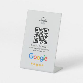 Google-Reviewen | Business Review Link QR Code Reclamebord Met Voetstuk