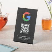 Google-Reviewen | Business Review Link QR Code Reclamebord Met Voetstuk (Insitu)