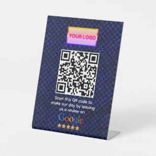 Google-Reviewen   Business Review Link QR Code Reclamebord Met Voetstuk