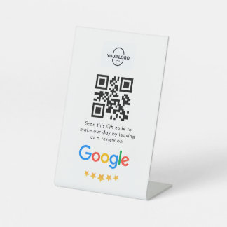 Google-Reviewen | Business Review Link QR Code Reclamebord Met Voetstuk