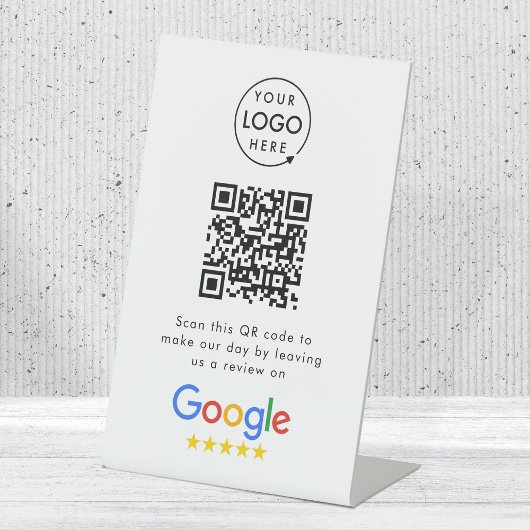 Google-Reviewen | Business Review Link QR Code Reclamebord Met Voetstuk