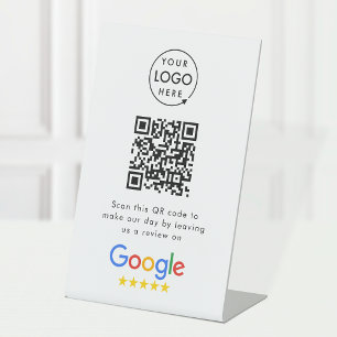 Google-Reviewen   Business Review Link QR Code Reclamebord Met Voetstuk