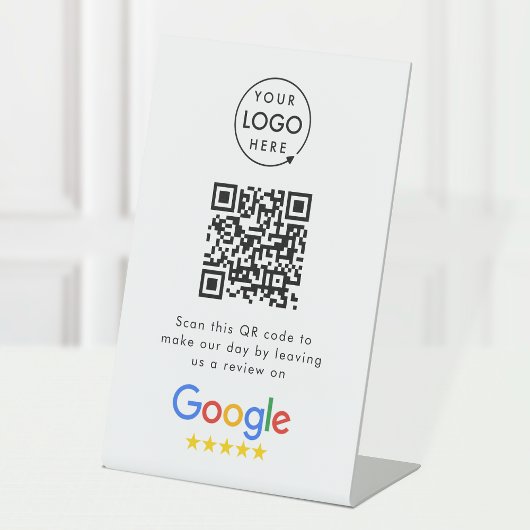 Google-Reviewen | Business Review Link QR Code Reclamebord Met Voetstuk
