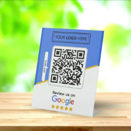 Google-Reviewen | Business Review Link QR Code Reclamebord Met Voetstuk