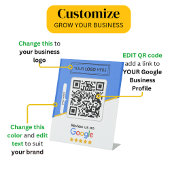 Google-Reviewen | Business Review Link QR Code Reclamebord Met Voetstuk