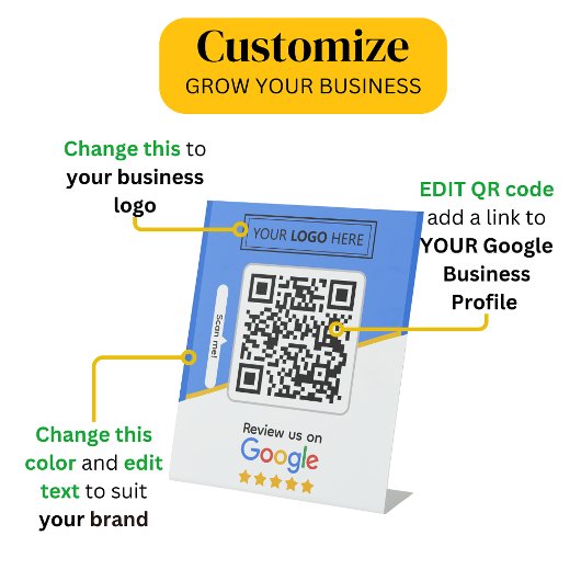 Google-Reviewen | Business Review Link QR Code Reclamebord Met Voetstuk