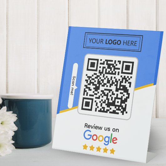 Google-Reviewen | Business Review Link QR Code Reclamebord Met Voetstuk