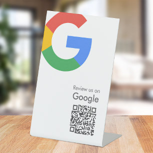 Google-Reviewen   Business Review Link QR Code Reclamebord Met Voetstuk
