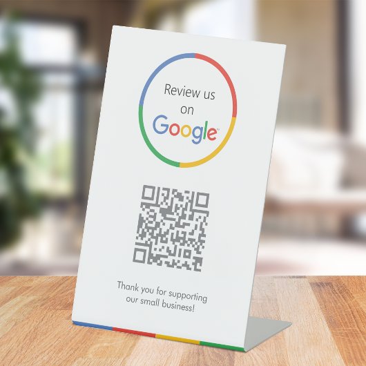 Google-Reviewen | Business Review Link QR Code Reclamebord Met Voetstuk