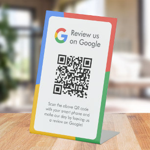Google-Reviewen   Business Review Link QR Code Reclamebord Met Voetstuk