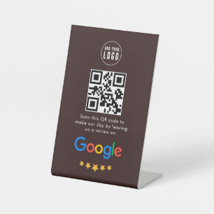 Google-Reviewen   Business Review Link QR Code Reclamebord Met Voetstuk
