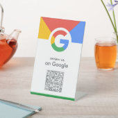 Google-Reviewen | Business Review Link QR Code Reclamebord Met Voetstuk (Insitu)