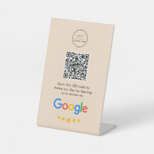 Google-Reviewen   Business Review Link QR Code Reclamebord Met Voetstuk
