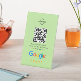 Google-Reviewen | Business Review Link QR Code Reclamebord Met Voetstuk