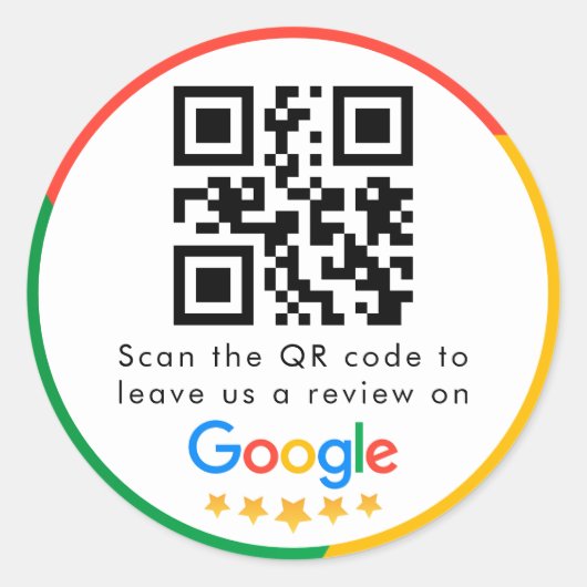 Google-Reviewen | Business Review Link QR Code Ronde Sticker (Voorkant)