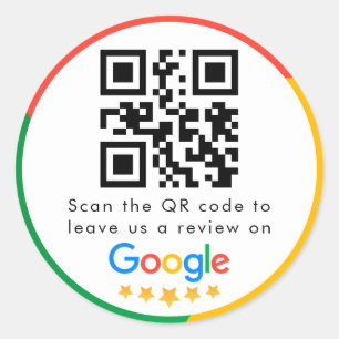 Google-Reviewen   Business Review Link QR Code Ronde Sticker