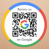 Google-Reviewen | Business Review Link QR Code Ronde Sticker