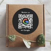 Google-Reviewen | Business Review Link QR Code Ronde Sticker