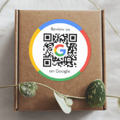Google-Reviewen | Business Review Link QR Code Ronde Sticker