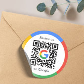Google-Reviewen | Business Review Link QR Code Ronde Sticker