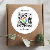 Google-Reviewen | Business Review Link QR Code Ronde Sticker