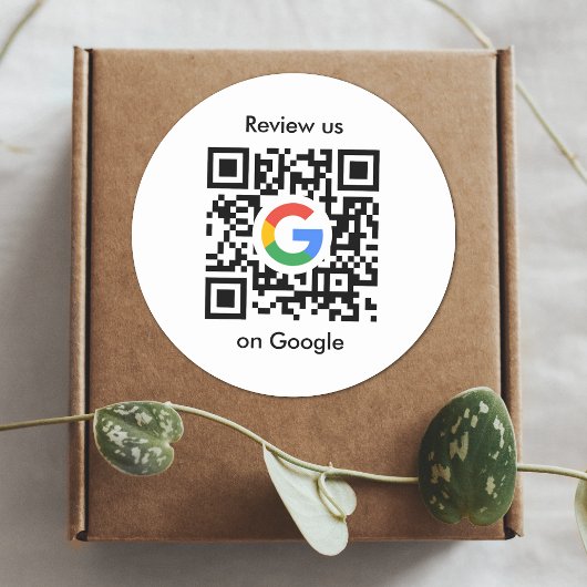 Google-Reviewen | Business Review Link QR Code Ronde Sticker